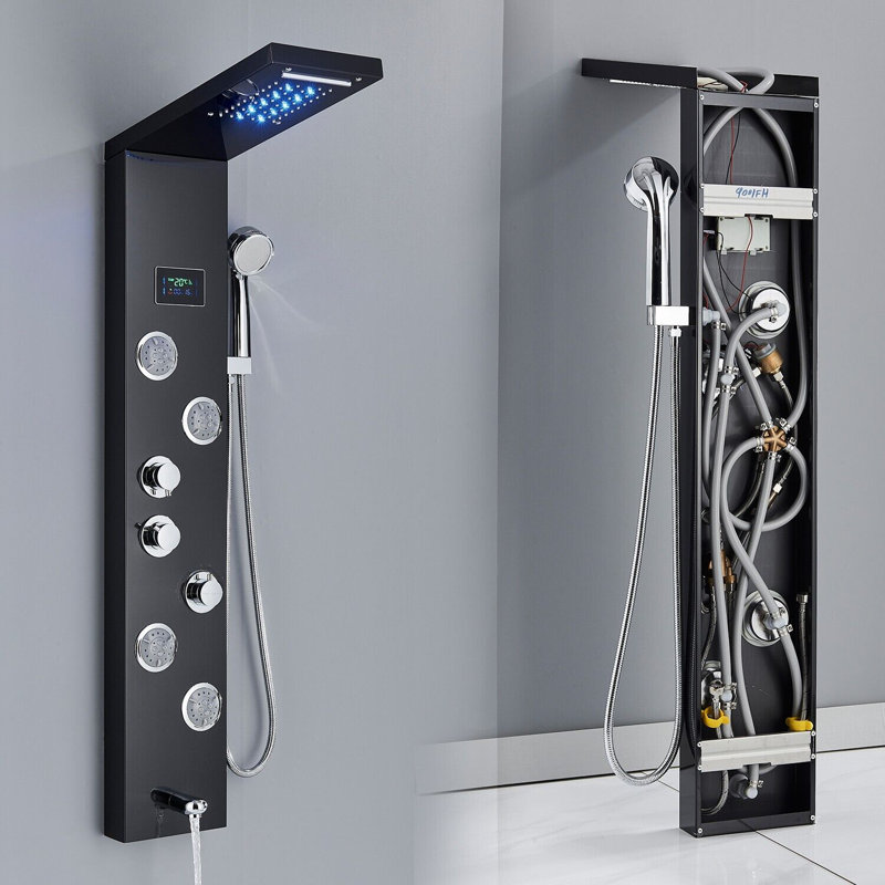 Panneau de douche 44,48 po avec pomme de douche fixe