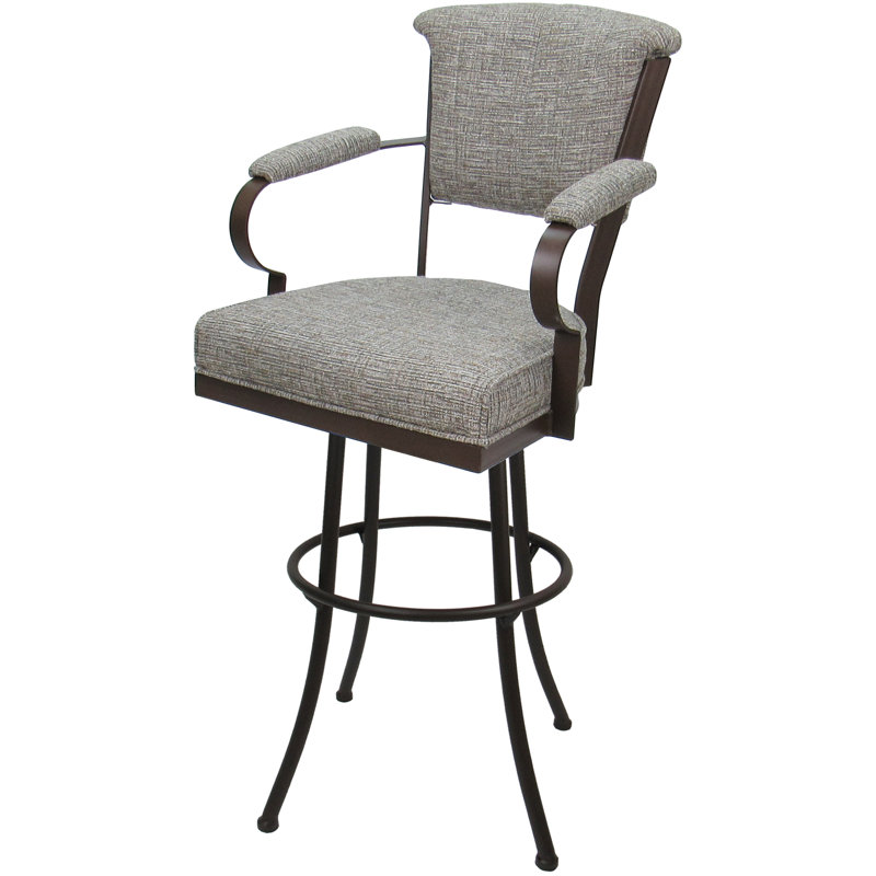 Tabouret pivotant en métal Bethel, Brun
