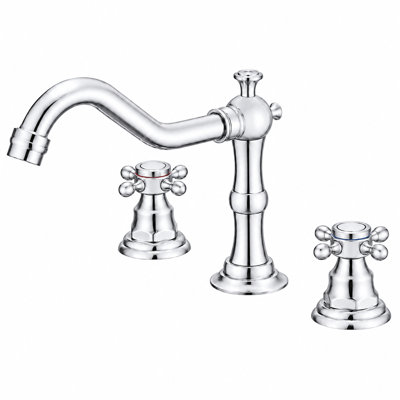 2-handle Bathroom Faucet with Drain Assembly