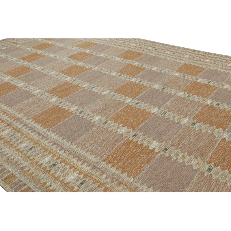Rug & Kilim’S Oversized Scandinavian Style Rug In Beige-Brown Geometric Patterns