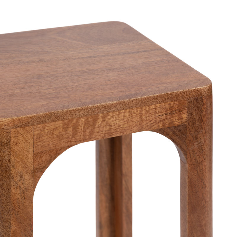 Dahl Mango Wood Square Tea Table, Walnut
