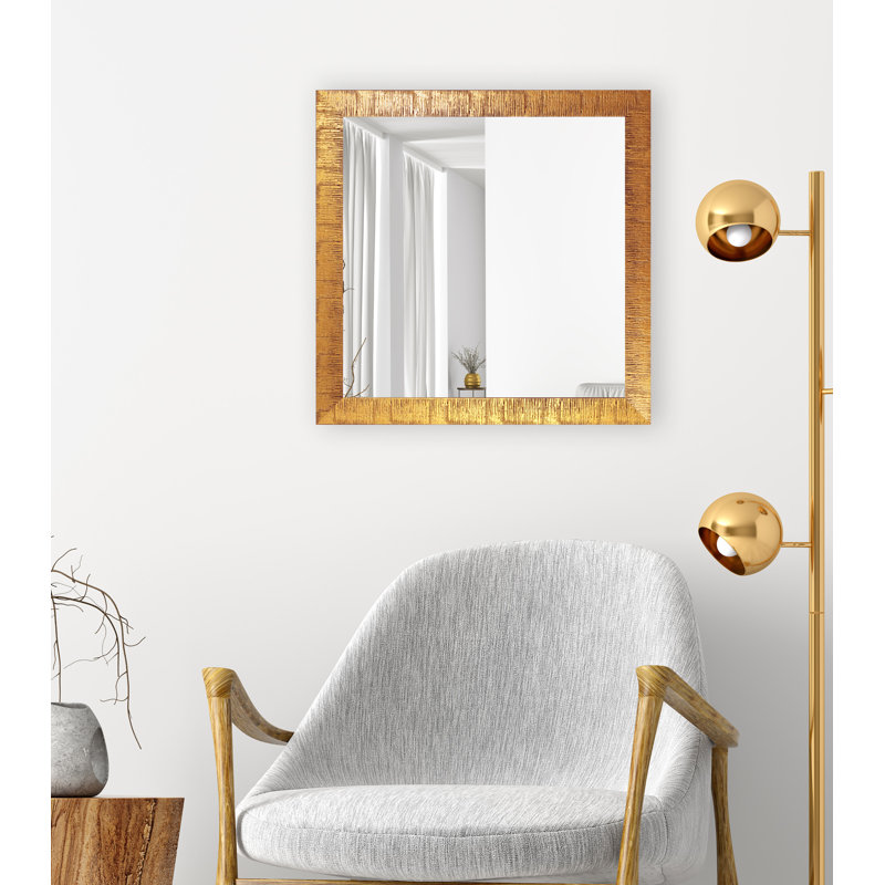 Swithun Wood Flat Wall Mirror, 19.5" H x 19.5" W, Bronze