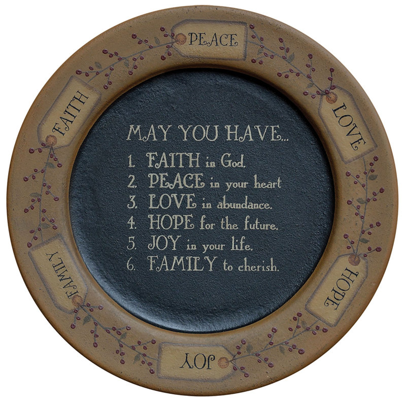 Assiette décorative Lessard "May you Have ..." Lessard