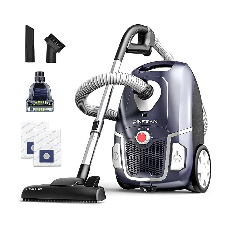 Aspirateur traineau professionnel Pinetan WhisperClean, 62 dB faible bruit, 1 kW de puissance d'aspiration élevée