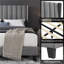 Upholstered Bed Frame with Channel Tufted Headboard-130850689-77082535