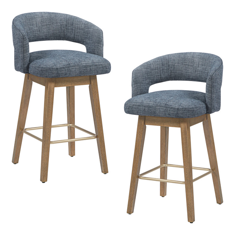 Tabouret de comptoir Elsie, Indigo/Medium Oak