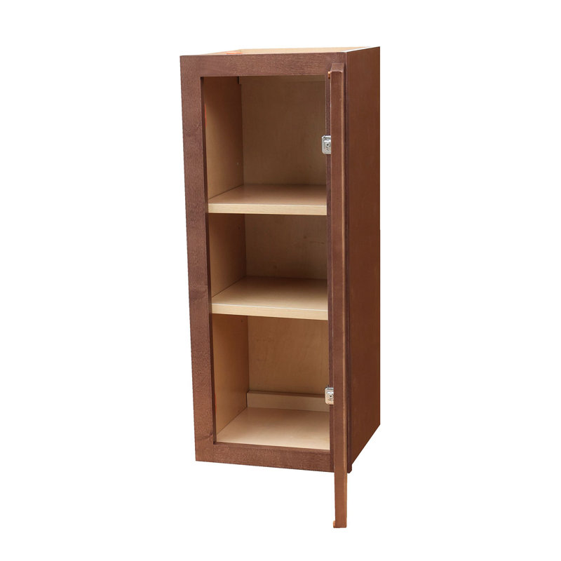Rustic Walnut Shaker Style wall cabinet, 15"