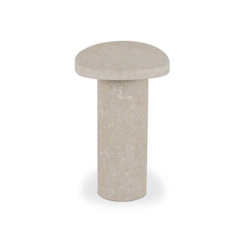 Zion End Table-Merlot Marble, Cream Marble, Marble