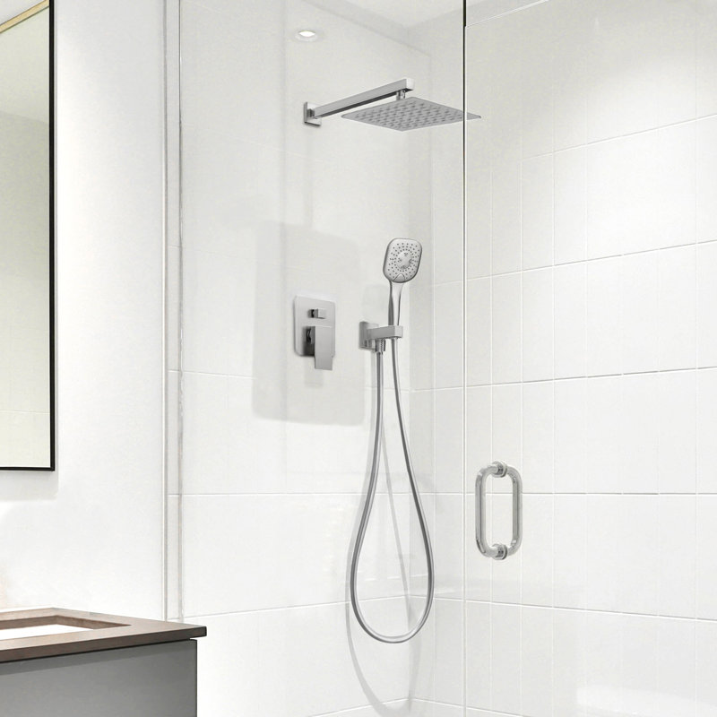 Robinet de douche avec valve brute, Nickel brossé