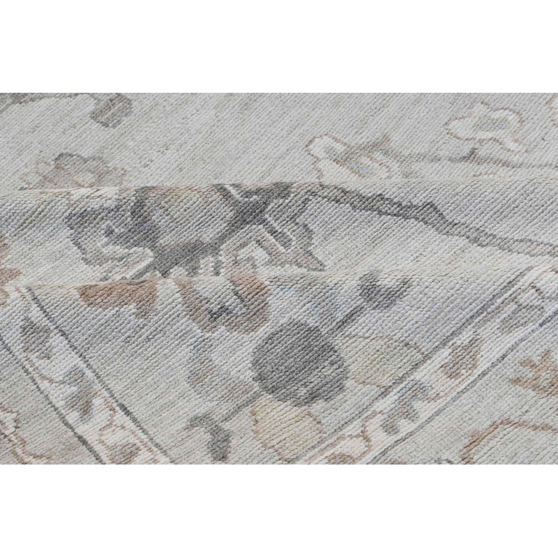 Tapis rectangulaire en laine noué à la main Oushak