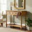 Console Trexm Daisy Series avec deux tiroirs et une tablette inférieure (naturel)-124923109