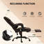 Fauteuil de bureau inclinable à haut dossier, fauteuil de massage à 6 points vibrants avec repose-pieds et télécommande