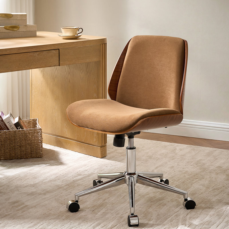 Chaise de bureau Oswina Ember, Polyester caramel