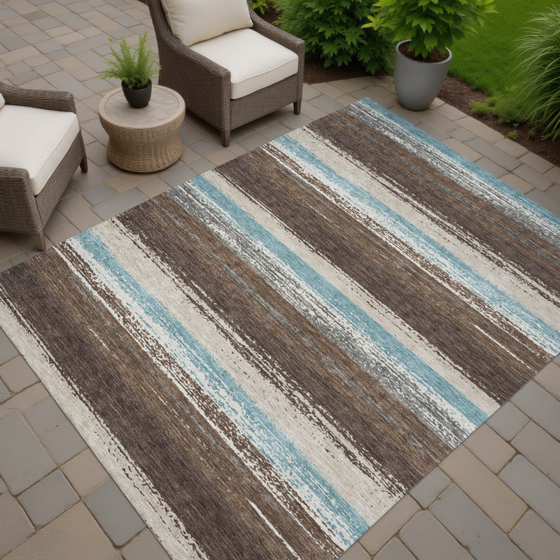 Tapis intérieur / extérieur lavable à la machine Chantille ACN2707, Brun, 8 pi x 10 pi