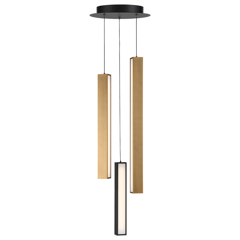 Luminaire suspendu Chaos, Bronze vieilli / noir, 3