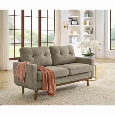 Canapé capitonné 67,7 po de largeur Mid-Century avec pieds en bois