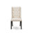 9-piece dining set includes a rectangular dining table and 8 Cream Linen Fabric dining chairs with Button Tufted Chair Back - Sand Blasting Black.-579371981-579372018-591513831