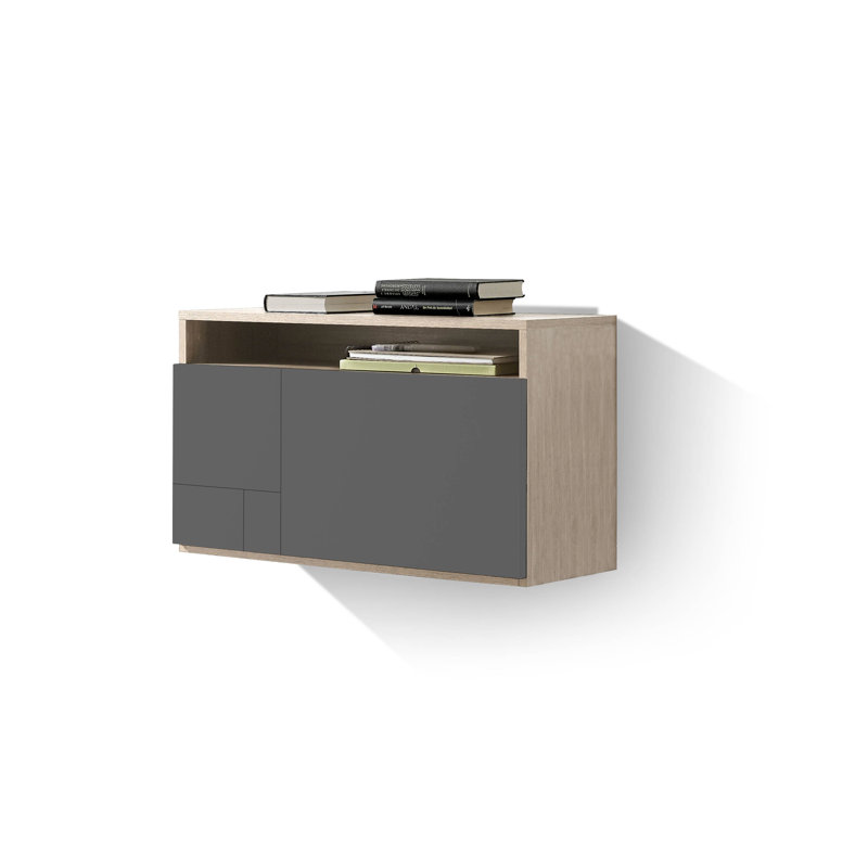 Fryman Floating Desk, Oak/Grey