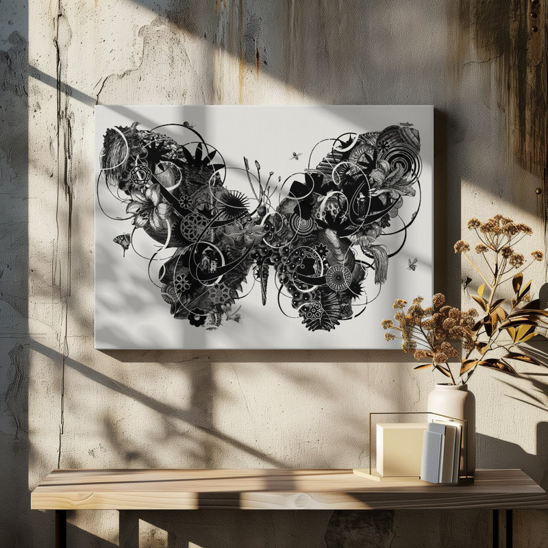 Wrapped Canvas Print, Black/White/Red, 60.96 cm H x 91.44 cm W