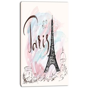 Bless international Illustration With Eiffel Tower On Canvas ...