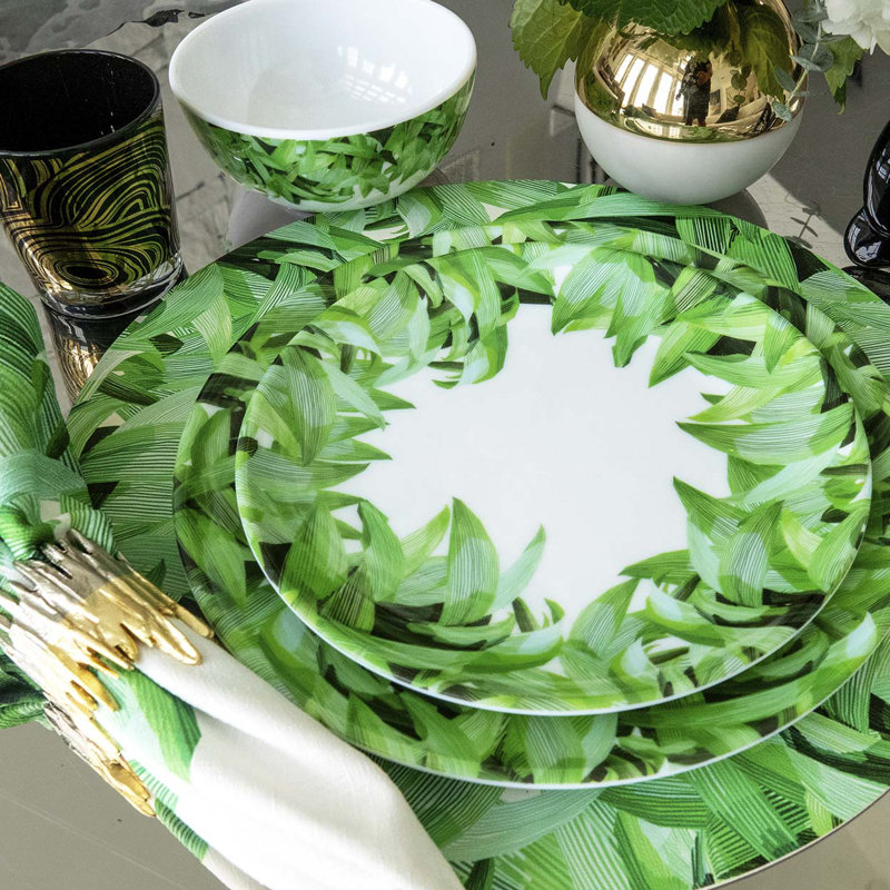 Bol Pura Vida, Floral, Vert/blanc