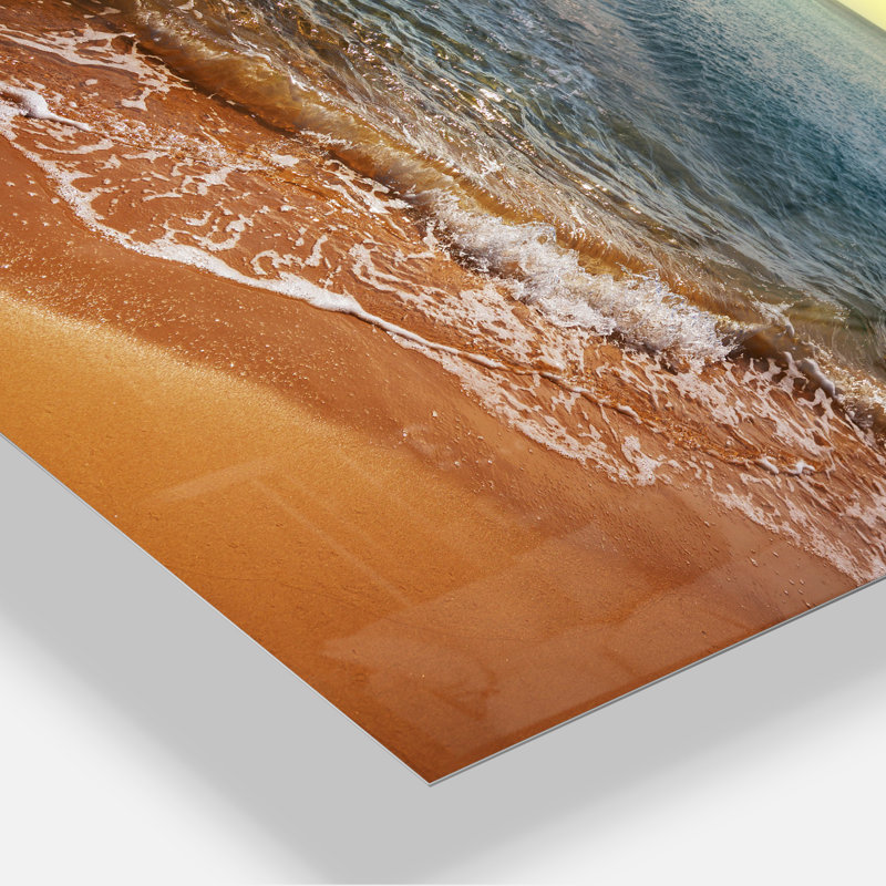 Reproduction de photo sur toile tendue, "magnifique coucher de soleil sur la plage tropicale large mer", Métal
