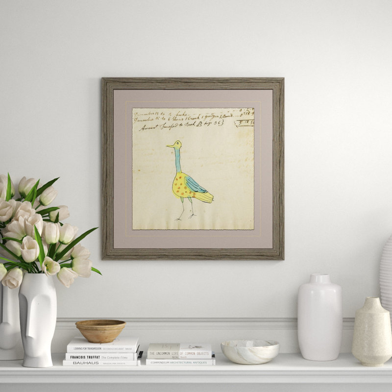 Yellow Bird W/Spots - Mennonite Ledger Drawing Giclee Print