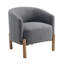 Modern Grey Seat Chair, Plywood Frame & Solid Wood Comfortable Living Room