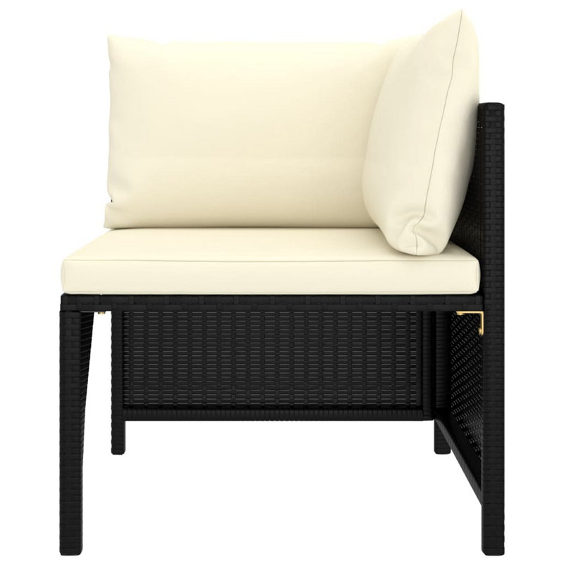 Canapé modulaire d'extérieur Nilo, rotin, crème, noir
