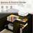 L-Shaped Computer Desk with Storage Cabinet, Drawer & Shelf, Rotating & Convertible Home Office Desk with LED Light-1787917997