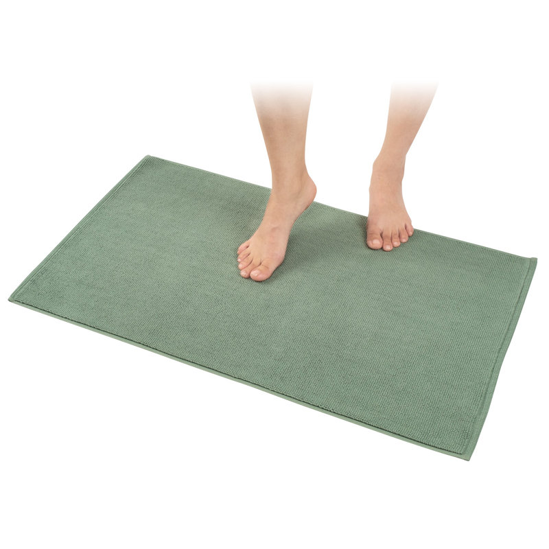 Tapis pour salle de bain 100% coton Chemung, L 20 po x L 34 po, Vert sauge