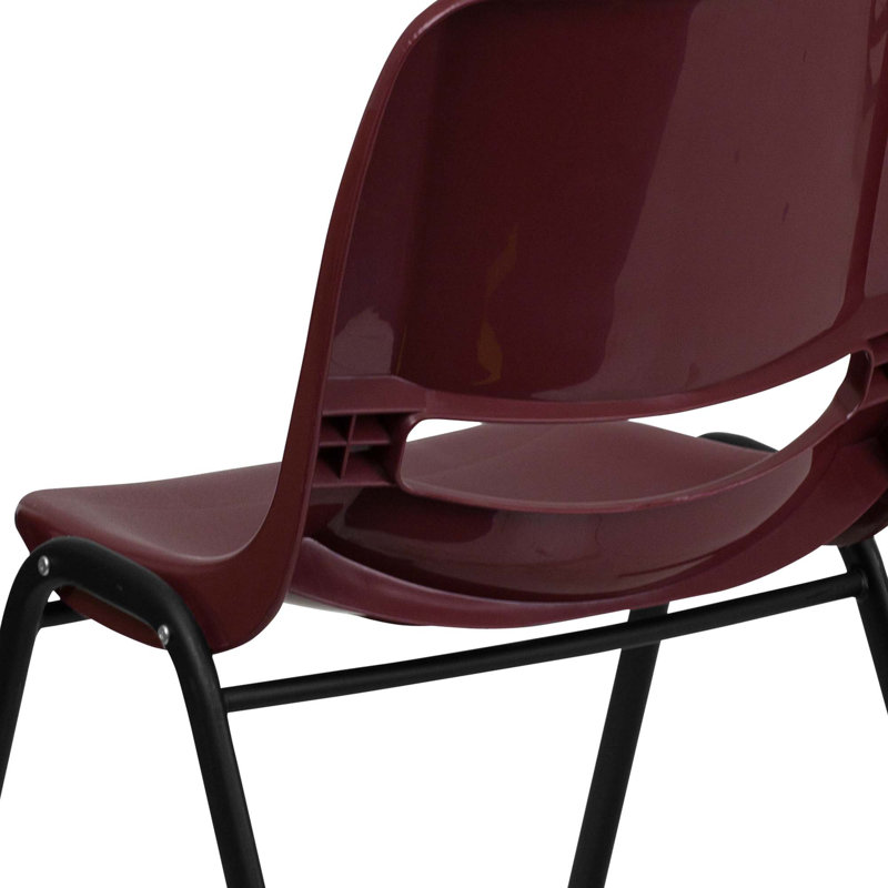 Green Ergonomic Metal Frame Stacking Chair