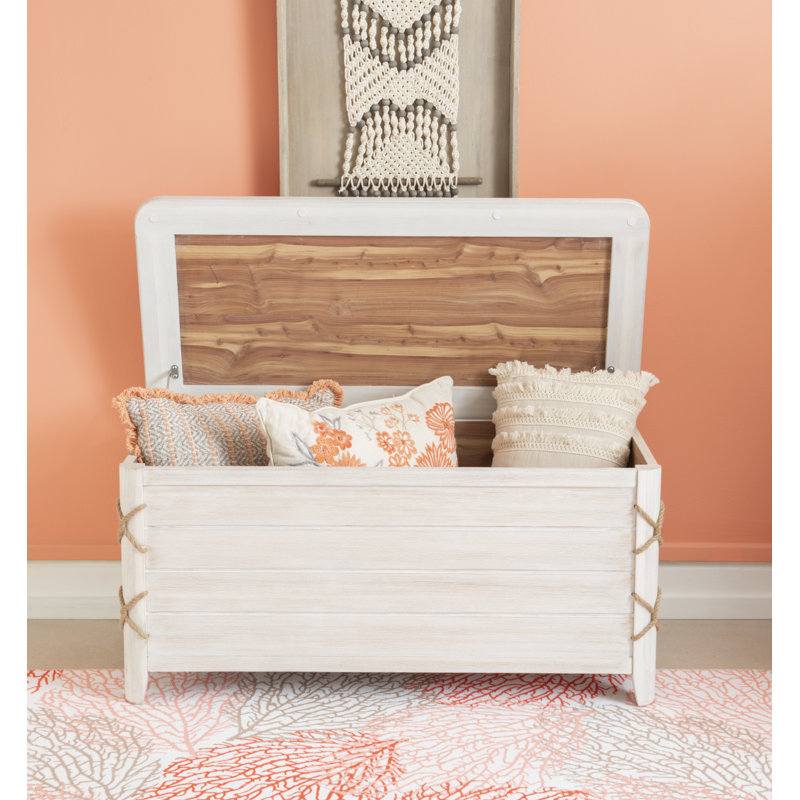 Sydney Cedar-Lined Wood Blanket Storage Chest, White