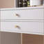 Bureau de coiffeuse avec miroir éclairé, coiffeuse de maquillage avec tiroirs et armoire de rangement pour chambre à coucher, bureau en verre, luminosité réglable à 3 modes d'éclairage, tabouret de rangement