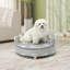 Canapé-lit rond pour chien de 66 cm (26 po) avec housse de coussin amovible, pouvant supporter jusqu'à 36 kg (80 lb)