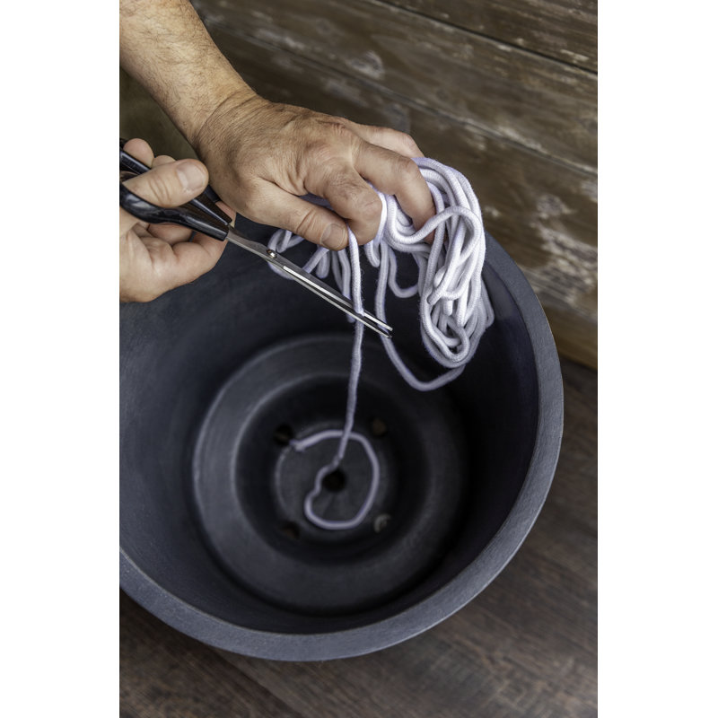 The Simple Pot Pot Planter, Lead, 18" H x 15.25" W x 14.25" D