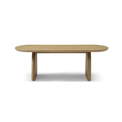 Solid Wood Side Table With Oval - Shaped Top, Arc Legs, Simple And Natural Atmosphere, Long Term Use Creative Modern Coffee Table, Elliptical Tabletop, Comfortable Primitive Multiple Uses