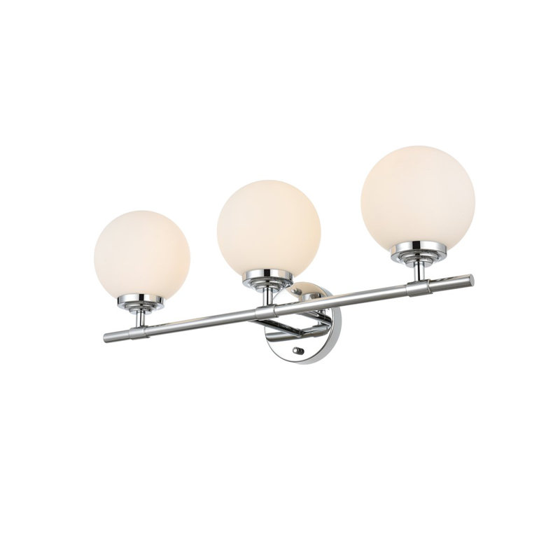 Caillier Armed Sconce, Chrome, 10" H x 24" W x 24" D, 3 Light