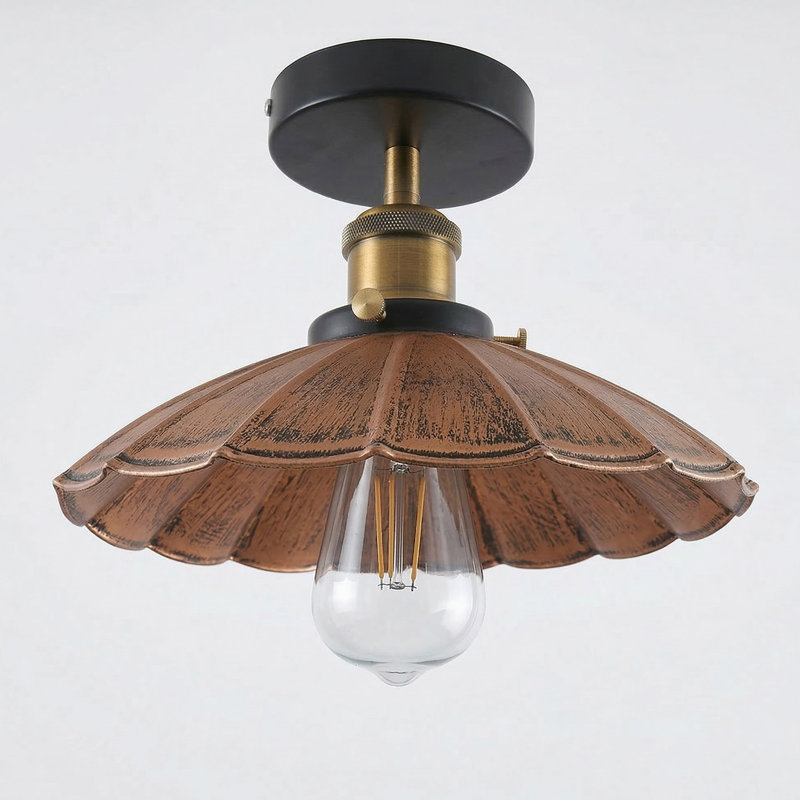 Semi Flush Mount, Yes, Brushed Copper