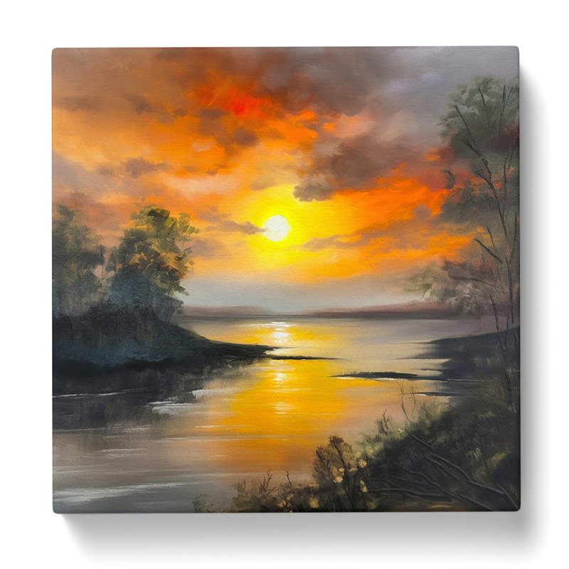 Sunrise Oil No.3 - No Frame Print, 35cm H x 35cm W x 3cm D