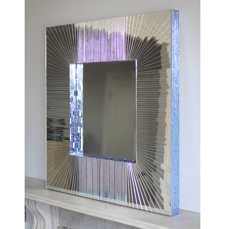 Chriopher Flat Wall Mirror, Navy Blue