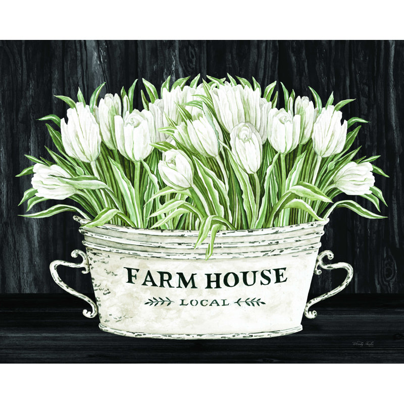 Farmhouse Tulips - Impression sur toile tendue, H 12 po x l 16 po