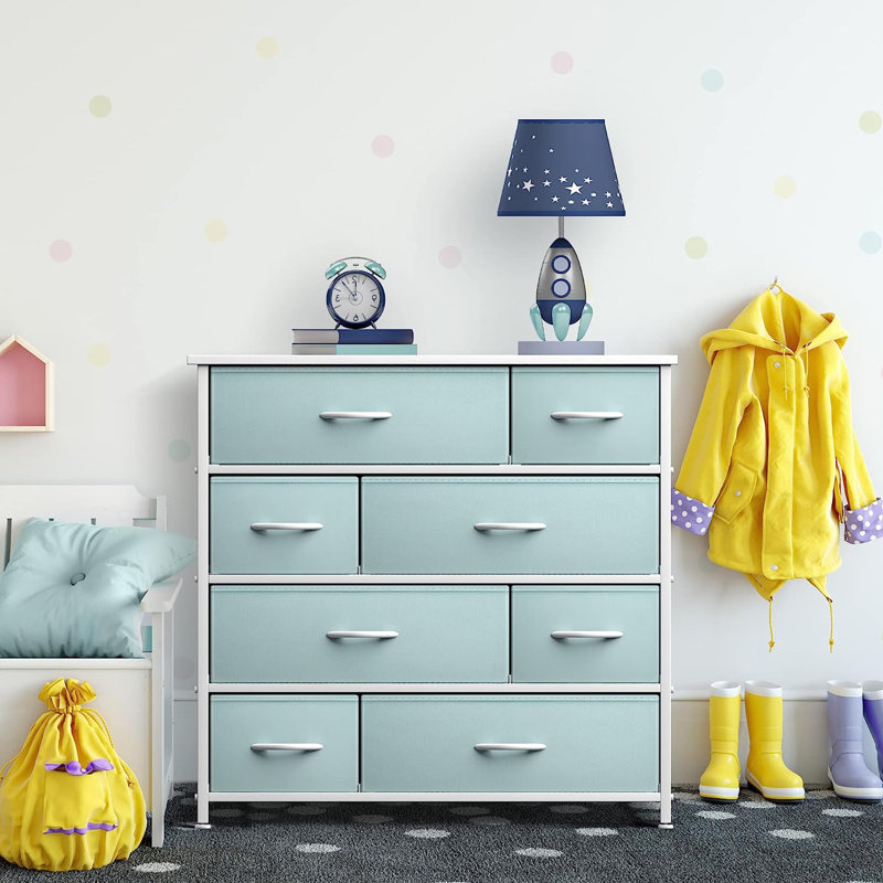 Commode 8 tiroirs - Bleu sarcelle, Turquoise