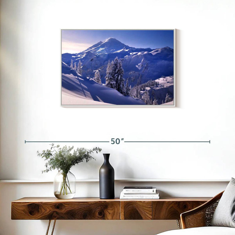Soleil d'hiver du mont Baker, Cadre flottant blanc, 31 po x 21 po