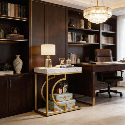 Table de chevet stable avec plateau en faux marbre
