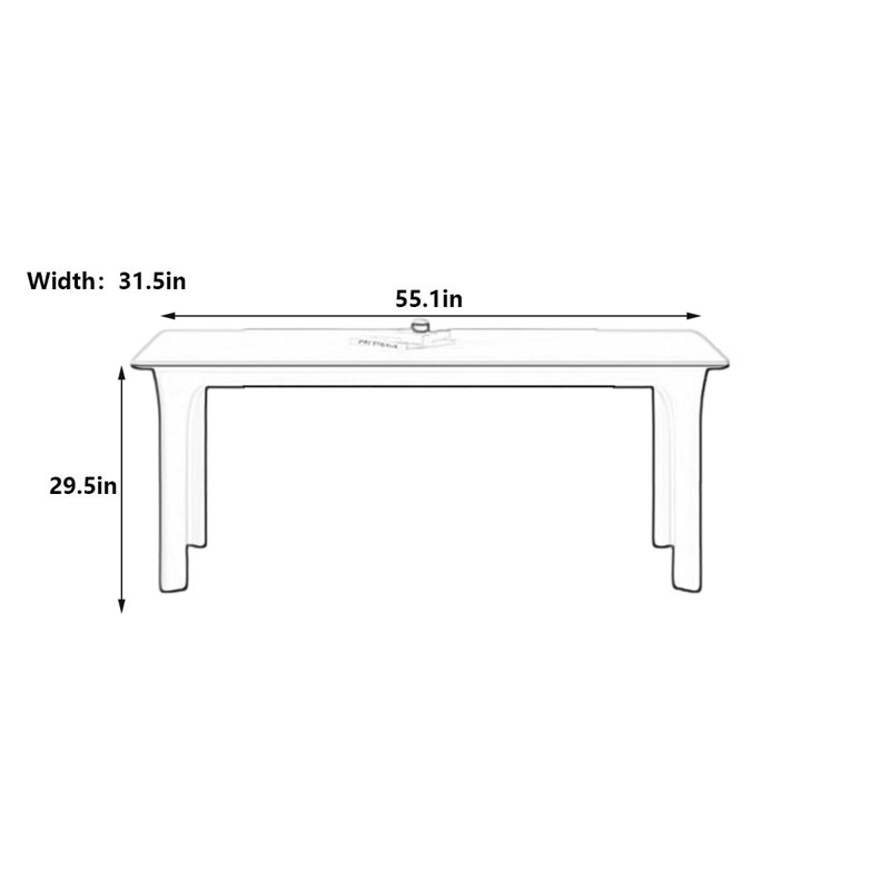 Table moderne moderne en bois crème et roche, rectangulaire, H 29,5 po x L 55,1 po x l 31,5 po