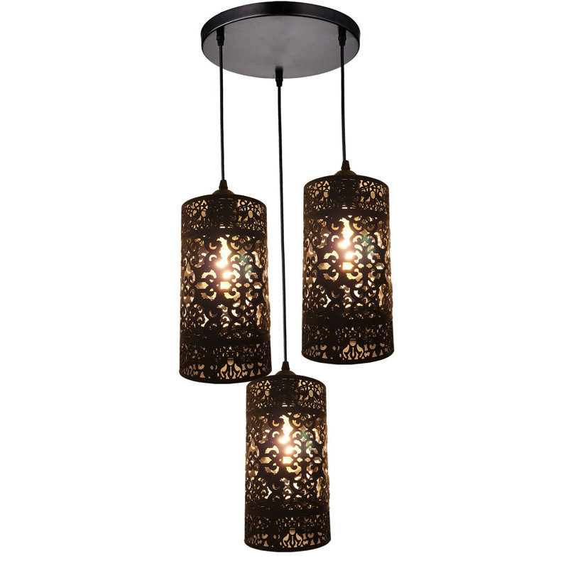 Hathcock 3 - Light Black Cluster Pendant