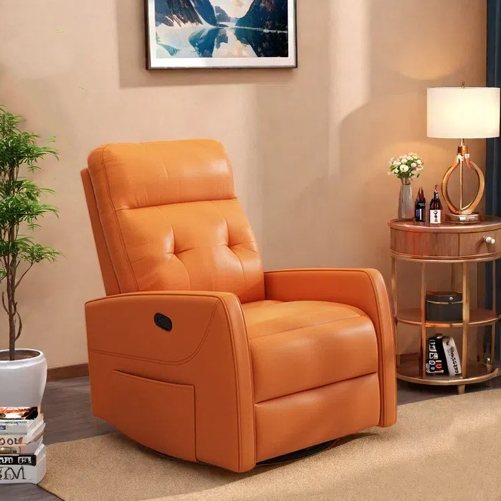 Fauteuil inclinable rotatif simple, Orange