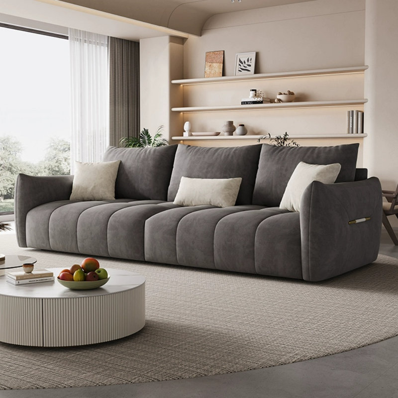 Simple And Creative Sofa, 31.5" H x 110.24" W x 39.37" D, 4, Dark Gray