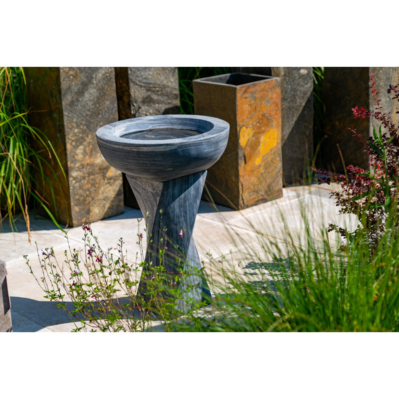 Jolene Natural Stone Tiered Birdbath